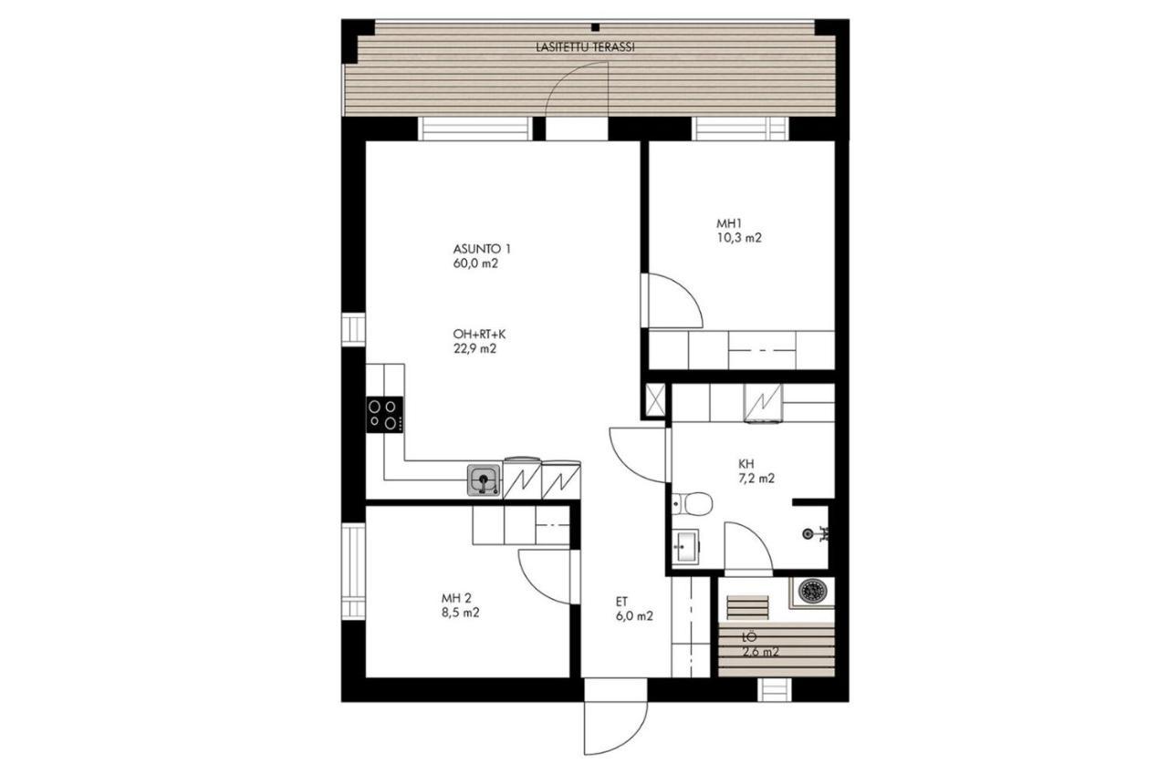 Apartment Tuomenkartano B1 Iso Huoneisto Saunalla Kalajoki Ngoại thất bức ảnh